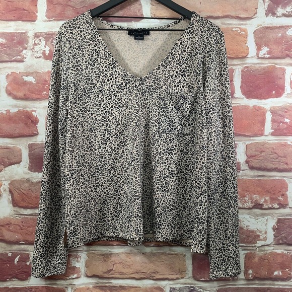 Anthropologie Sanctuary Sweater Women's Large Cream Black Animal Print Knit - Picture 5 of 7
